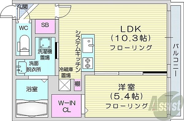 北海道札幌市中央区南四条東5丁目(賃貸マンション1LDK・3階・36.36㎡)の写真 その2