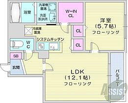 MesigGreen  ｜ 北海道札幌市北区北六条西8丁目（賃貸マンション1LDK・2階・47.88㎡） その2