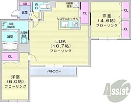 MesigGreen  ｜ 北海道札幌市北区北六条西8丁目（賃貸マンション2LDK・3階・55.14㎡） その2