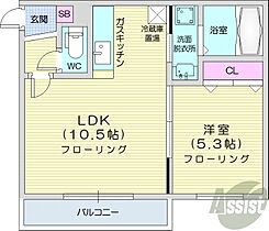 北海道札幌市中央区北十二条西17丁目（賃貸マンション1LDK・1階・40.17㎡） その2