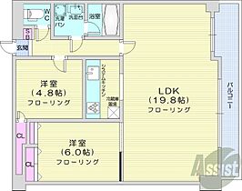 北海道札幌市中央区宮の森二条5丁目（賃貸マンション2LDK・3階・70.85㎡） その2