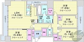 北海道札幌市中央区北六条西13丁目（賃貸マンション4LDK・4階・95.41㎡） その2