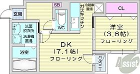 北海道札幌市中央区北七条西13丁目（賃貸マンション1DK・1階・28.72㎡） その2