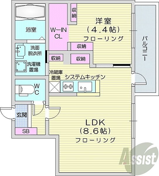 IMMUTABLE1 ｜北海道札幌市北区麻生町1丁目(賃貸マンション1LDK・3階・33.04㎡)の写真 その2