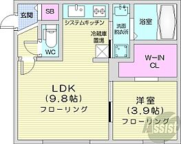 北海道札幌市豊平区月寒東一条2丁目（賃貸マンション1LDK・3階・34.83㎡） その2