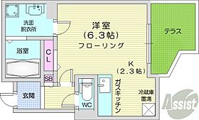 フラゼ美園  ｜ 北海道札幌市豊平区美園十条6丁目（賃貸マンション1K・1階・24.05㎡） その2