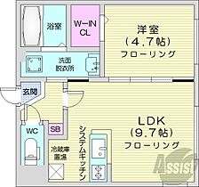 FUTABASQUAREN21  ｜ 北海道札幌市東区北二十一条東1丁目（賃貸マンション1LDK・1階・33.39㎡） その2