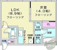 北海道札幌市中央区南八条西9丁目（賃貸マンション1LDK・1階・30.13㎡） その2