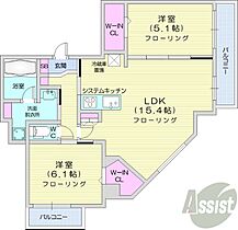 北海道北広島市中央5丁目（賃貸マンション2LDK・12階・61.20㎡） その2