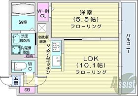 北海道札幌市中央区北八条西19丁目（賃貸マンション1LDK・2階・35.75㎡） その2