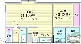 北海道札幌市中央区南六条西11丁目（賃貸マンション1LDK・3階・34.86㎡） その2