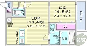 北海道札幌市中央区南五条西9丁目1016-4（賃貸マンション1LDK・4階・35.10㎡） その2