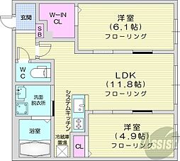 ルチアーノN35 2LDKの間取図画像