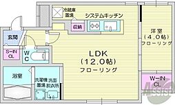 札幌市営東西線 円山公園駅 徒歩7分の賃貸マンション 1階1LDKの間取り