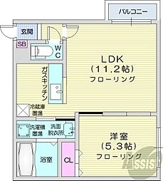 プレシャスレジデンス元町 1LDKの間取図画像