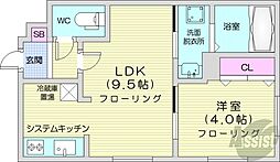 MA札幌駅前 1LDKの間取図画像