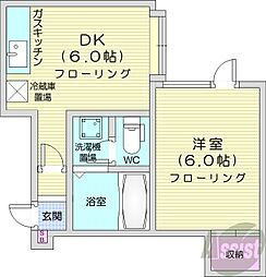 ベルハイム5 1DKの間取図画像