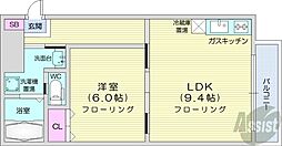 藤井マンション 1LDKの間取図画像