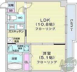 ウィルドゥ北24条 1LDKの間取図画像