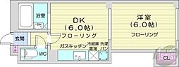 ハーベスト20 1DKの間取図画像