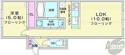 レクセラ新道東 1LDKの間取図画像