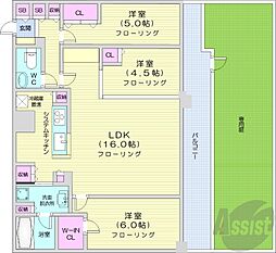 パークホームズ宮ケ丘 3LDKの間取図画像