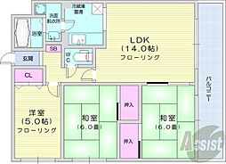 TRマンション2 3LDKの間取図画像