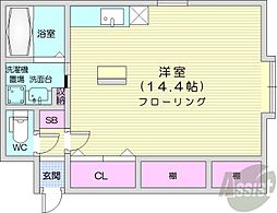 ドリームマインド ワンルームの間取図画像