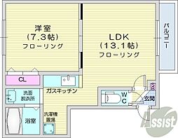 エスポワール1 1LDKの間取図画像