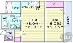 フィレンツェ札幌 1LDKの間取図画像