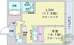アルファタワー札幌南4条 1LDKの間取図画像