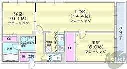 ウエストコースト東麻生 2LDKの間取図画像