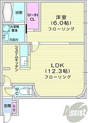 ラフィナート発寒中央札幌 1LDKの間取図画像