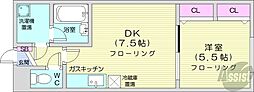 レジデンス高石 1DKの間取図画像
