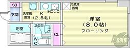 アミティ.N22 1Kの間取図画像