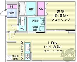 デイズ環状通東 1LDKの間取図画像