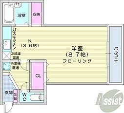 ツインビルいとう1号館 1DKの間取図画像