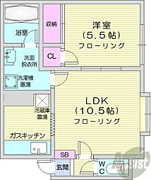 あららぎ館 1LDKの間取図画像