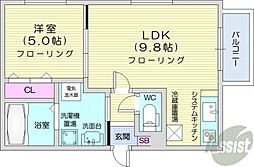 リュクス元町 1LDKの間取図画像