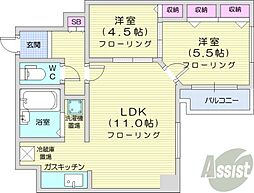AR22 2LDKの間取図画像