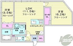 札幌市北区北二十五条西5丁目マンション 2LDKの間取図画像
