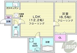 シティ・ブリーズ麻生 1LDKの間取図画像