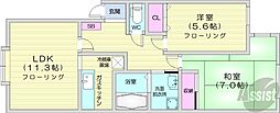 サンクレスト11 2LDKの間取図画像