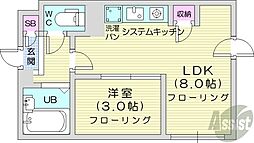 サウンドスケープ 1LDKの間取図画像