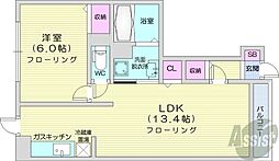 フィールドSK 1LDKの間取図画像
