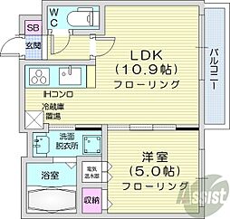 サムティ円山レジデンス 1LDKの間取図画像