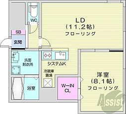 札幌市白石区栄通10丁目マンション 1LDKの間取図画像