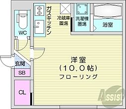 ライフ麻生 ワンルームの間取図画像