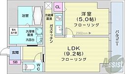 エアリー元町 1LDKの間取図画像