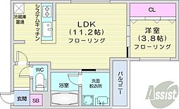 札幌市中央区北三条西30丁目マンション 1LDKの間取図画像